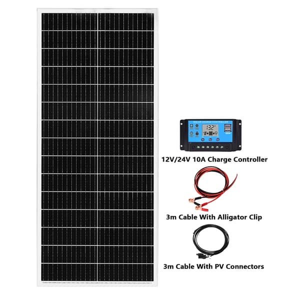 Monokrystallinsk solpanel, høj celleeffektivitet 24%,12V 100W sæt