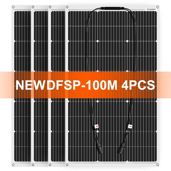 Solpanel, 100W effektudgang, fleksibelt design,100W 4STK