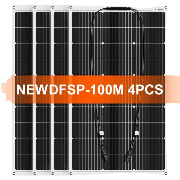 Solpanel, 100W effektudgang, fleksibelt design,100W 4STK