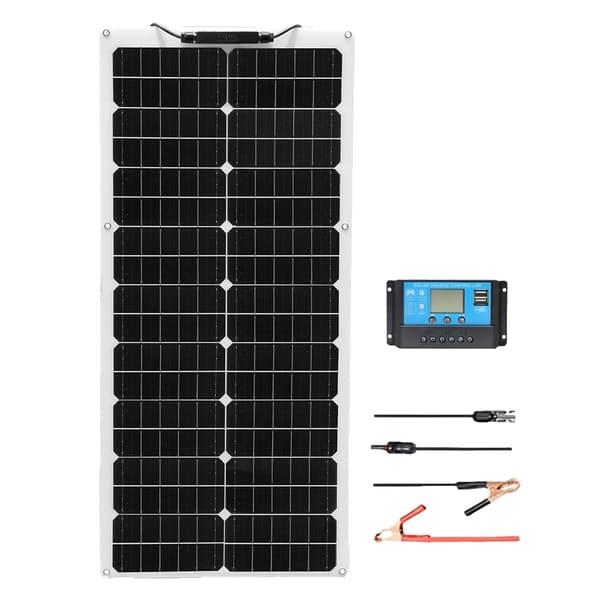 Solpanelset, 50W - 100W effekt, monokristallint silikon, flexibel design,12V 50W Solarkit