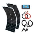 Miniatyrbild 1 av 2: Solpanelset, 50W - 100W effekt, monokristallint silikon, flexibel design,12V 100W Solarkit