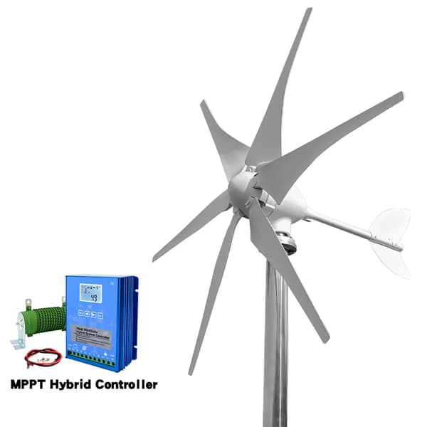 Vindkraftverk Generator, 5000W, Flera Spänningsalternativ,LCD Hybrid Kontroll, 5000W, 48V