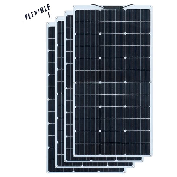 Fleksibel Solpanel, Høj Modul Effektivitet 24%, Letvægtsdesign,4stk solpanel