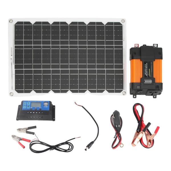 Solenergisystem, 4000W växelriktare, 30A laddningsregulator, 18W solpanel,300W  120V