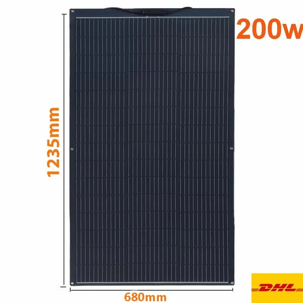 Fleksibel Solpanel, 140W Effektudgang, Kompakte Dimensioner,200w 1140x670mm