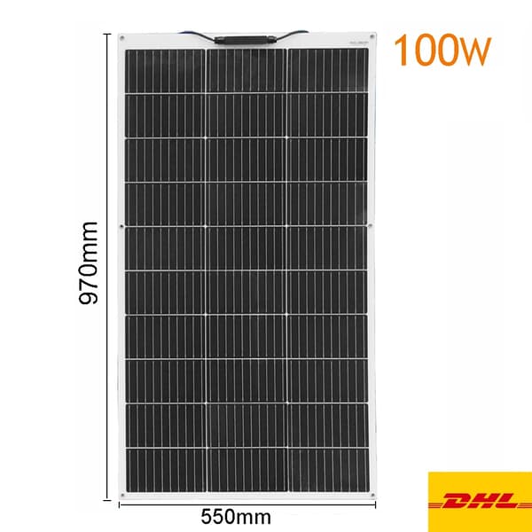 Fleksibel Solpanel, 140W Effektudgang, Kompakte Dimensioner,100w 970x550mm-a