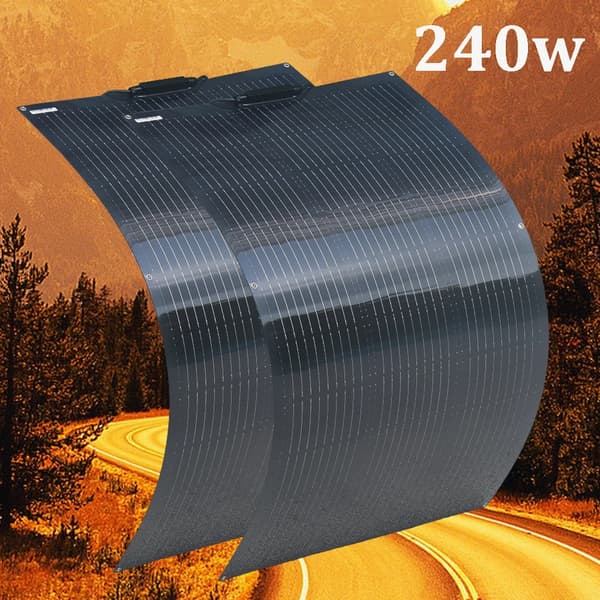 240W Flexibelt Solpanel, Hög Effektivitet 21,8%, Komplett Installationskit,240w 2st 120w-a