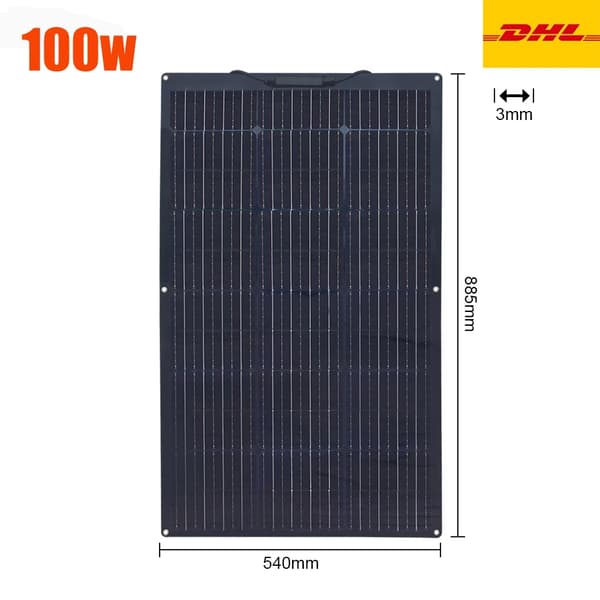 Fleksibel Solpanel, 140W Effektudgang, Kompakte Dimensioner,100w 890x540mm