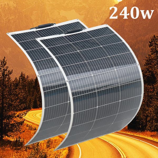 240W Fleksibelt Solpanel, Høj Effektivitet 21,8%, Fuld Installationssæt,240w 2stk 120w