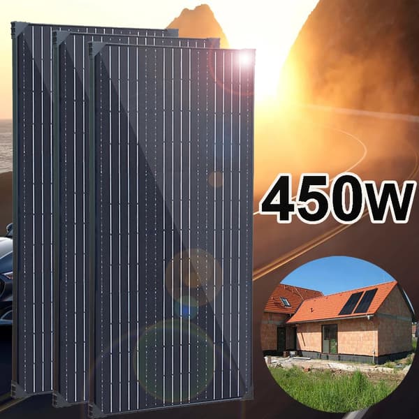Solcellepanel kit, 450W, 300W, 150W muligheder, kompakt størrelse, holdbar aluminiumsramme,450w 3stk 150w-a