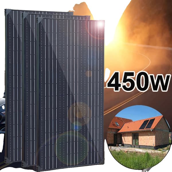 Solcellepanel kit, 450W, 300W, 150W muligheder, kompakt størrelse, holdbar aluminiumsramme,450w 3stk 150w-a
