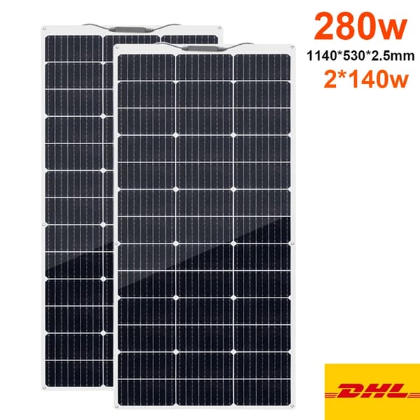 Solcellepanel Kit, 280W Effektudgang, Fleksibelt Design,280w 2stk 140w-a