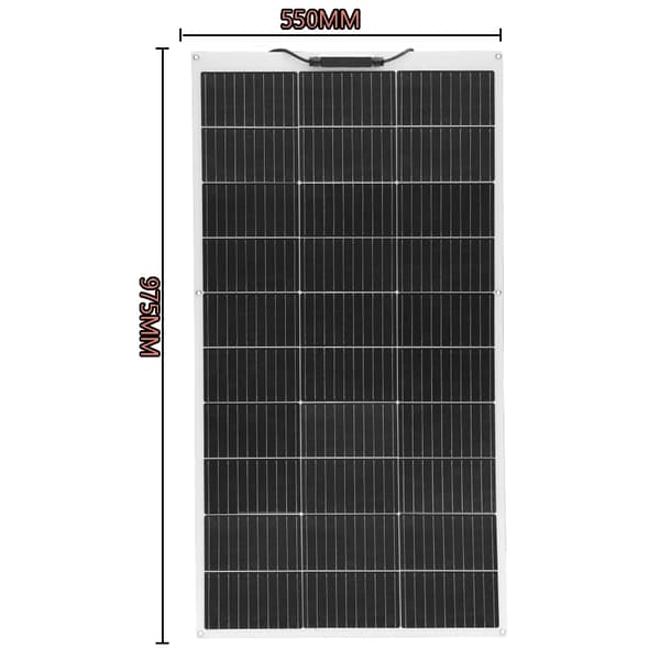 Fleksibel Monokrystallinsk Solpanel, 100W Effektudgang, Nem Installation,1stk 100w