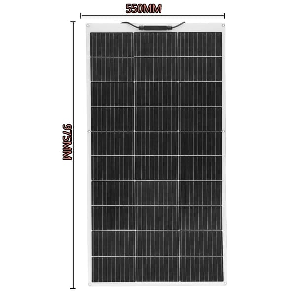 Fleksibel Monokrystallinsk Solpanel, 100W Effektudgang, Nem Installation,1stk 100w