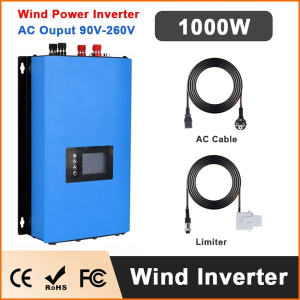 Vindkraftomvandlare, ren sinusvåg AC,1000W-DC 22-60V