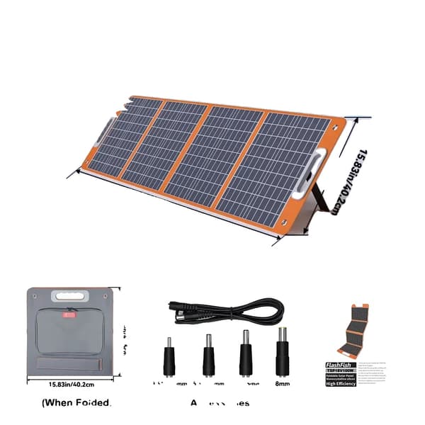 Foldbar soloplader, 60W nominel effekt, letvægts og bærbar,TSP18V100W