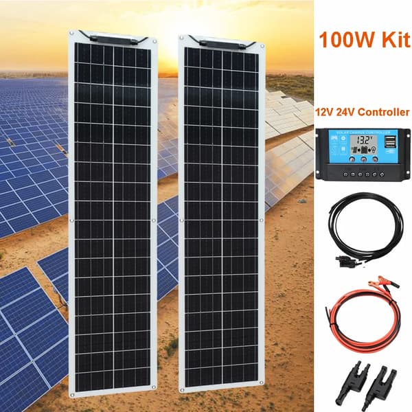 Joustava aurinkopaneeli, 50W / 100W vaihtoehto, korkean tehokkuuden monokiteinen, vedenpitävä muotoilu,100w sarja valkoinen