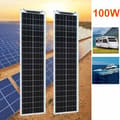 Miniatyrbillede 2 af 2: Fleksibel Solpanel, 50W / 100W Mulighed, Høj Effektivitet Monokrystallinsk, Vandtæt Design,100w 2stk 50w