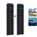 Miniatyrbillede 1 af 2: Fleksibel Solpanel, 50W / 100W Mulighed, Høj Effektivitet Monokrystallinsk, Vandtæt Design,100w 2stk 50w