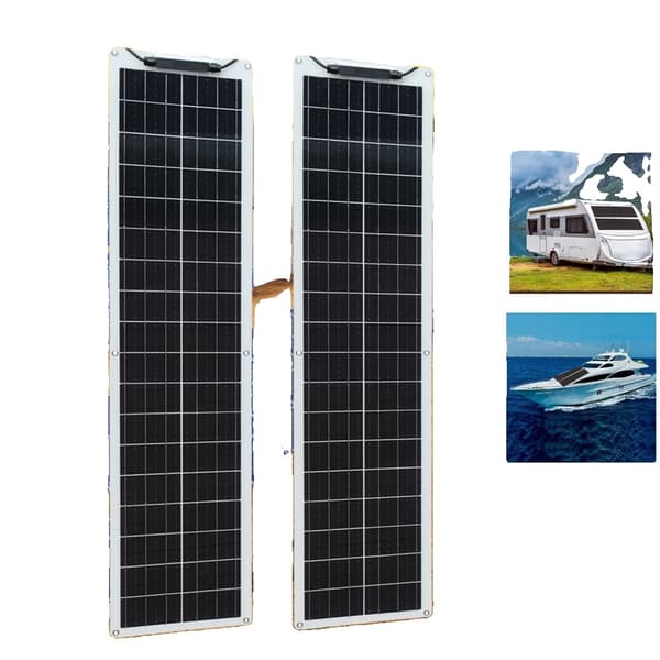 Fleksibel Solpanel, 50W / 100W Mulighed, Høj Effektivitet Monokrystallinsk, Vandtæt Design,100w 2stk 50w