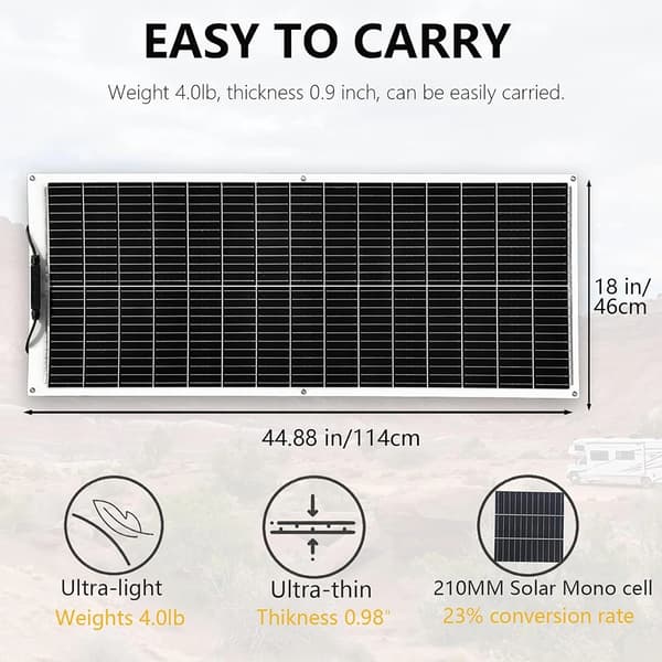 XINPUGUANG Solpanel, 100W Effektutgång, Ultralätt Design,100W