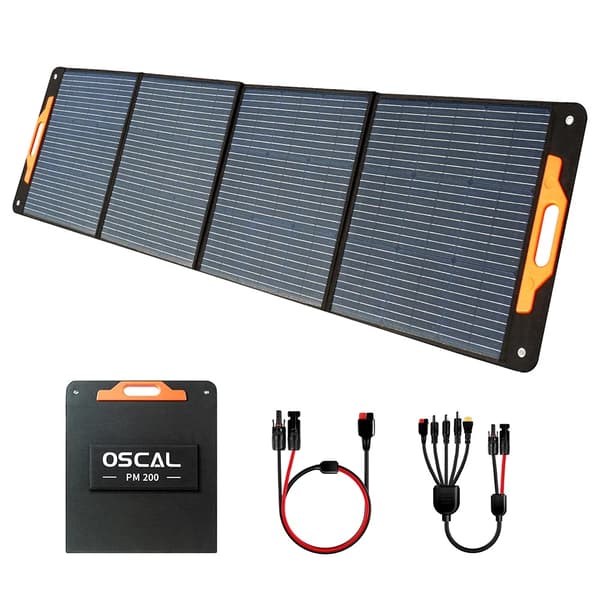 Foldbart Solpanel, 200W Effekt, ≥22% Effektivitet,Oscal PM200