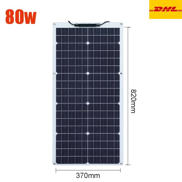 Flexibel solpanel, 100W maximal effekt, lätt och hållbar,80w Flexibel DHL