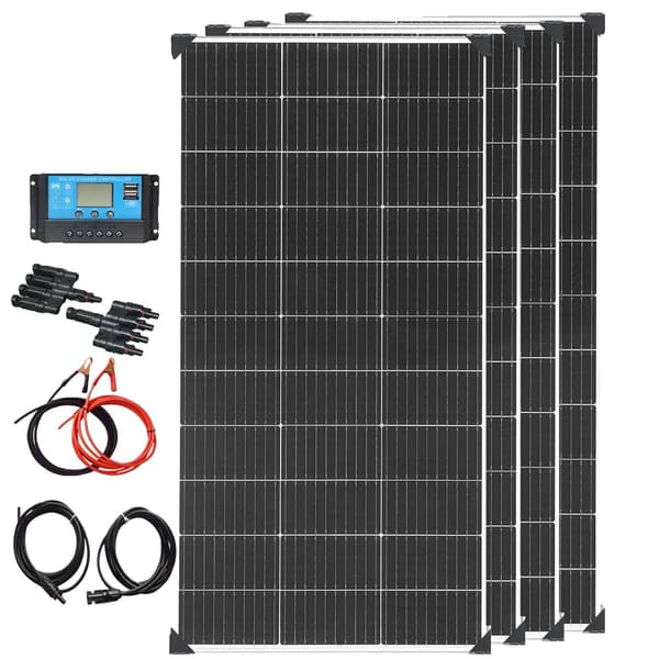 Solpanelset, 12V/24V, Flera effektalternativ, Inkluderar laddningsregulator,12V 480W kit
