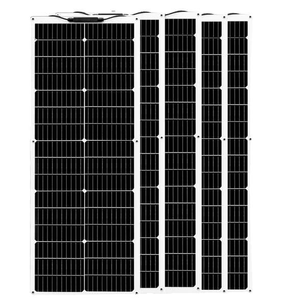 Flexibel solpanel, maximal effekt 80W, cellverkningsgrad 24%, lämplig för oregelbundna ytor,5 St 80W (400W)