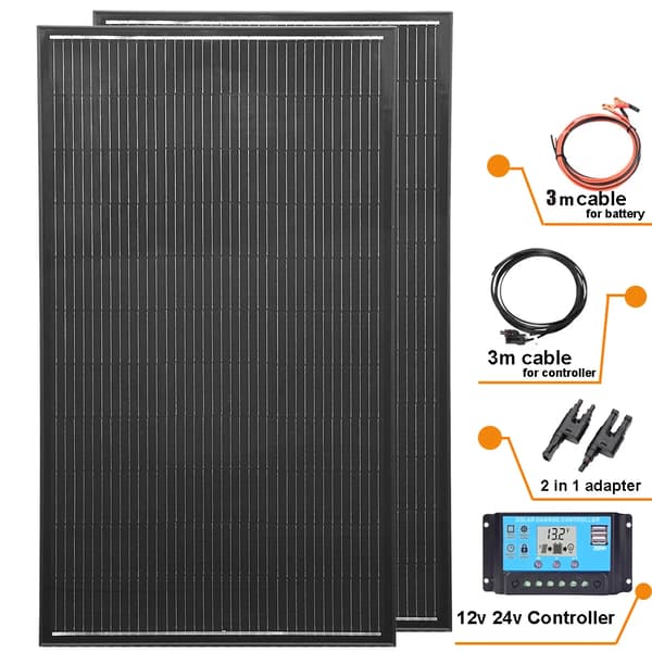 Solpanel, monokristallint kisel, kompakt design,12V24V 400W kit