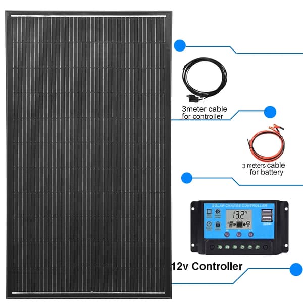 Solpanel, monokristallint kisel, kompakt design,12V 200W solkit