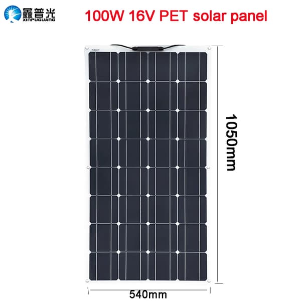 XINPUGUANG Solpanel, 100W Effektutgång, 700V Maximal Spänning,PET 16V 100W