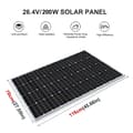 Miniatyrbild 2 av 2: Solpanel, 120W / 200W effekt, monokristallin kiselkonstruktion,26.4V 200W