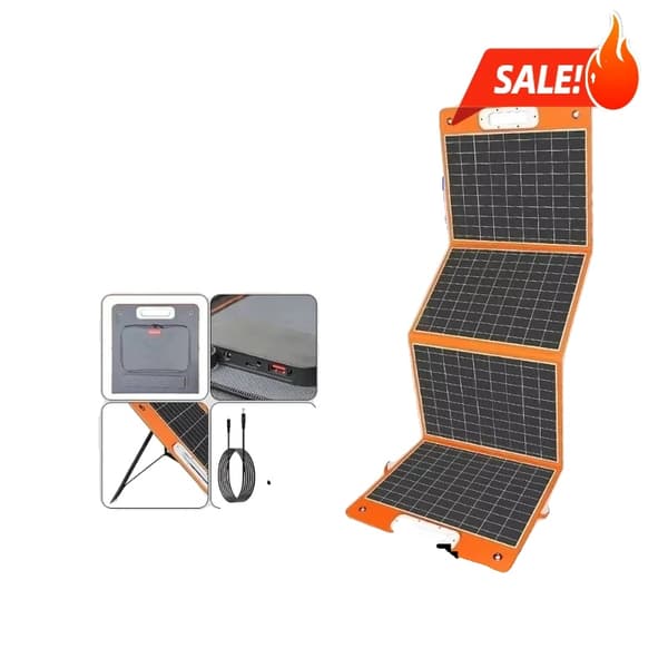 Kannettava aurinkolaturi, 18V DC -lähtö, 65W USB-C, taitettava muotoilu