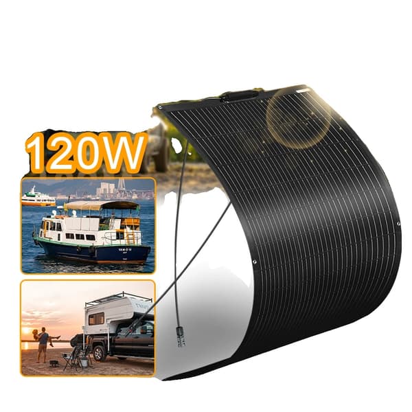 Joustava aurinkopaneeli, kevyt 120W, korkean tehokkuuden monokiteinen muotoilu,18.15V 120W-Musta