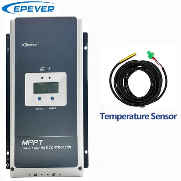 MPPT Solcellsregulator, Nominell Laddström, 150V Max PV-ingång, 98,5% Max Omvandlingseffektivitet,80A, Med sensor, 12 24 36 48V