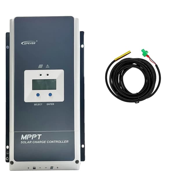 MPPT Solcellsregulator, Nominell Laddström, 150V Max PV-ingång, 98,5% Max Omvandlingseffektivitet,80A, Med sensor, 12 24 36 48V