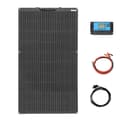 Miniatyrbild 1 av 2: Flexibel solpanel, 100W effektuttag, lättviktig design,12V svart solkit