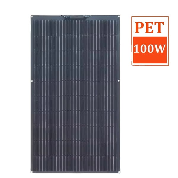 Solpanel, Fleksibel, Vandtæt,100w PET Sort