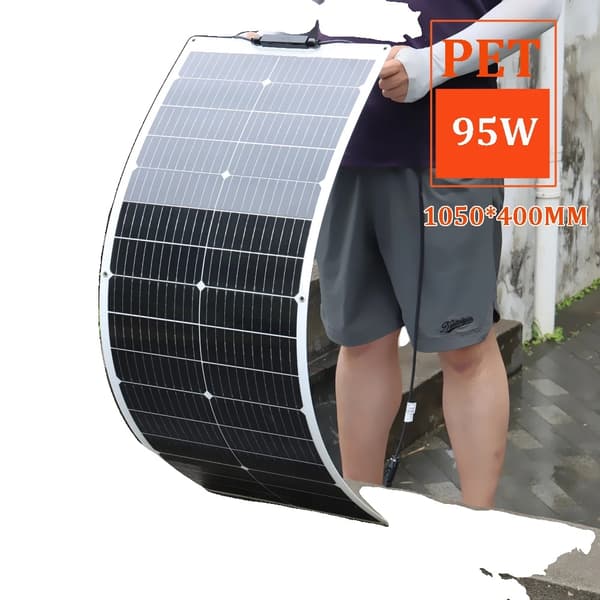 Solpanel, flexibel, vattentät,95w PET Vit