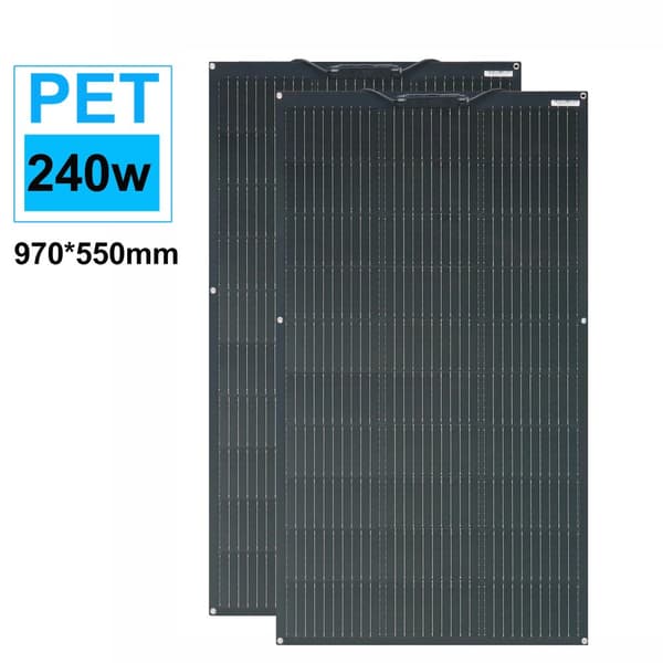 Fleksibel Solpanel, 140W Effektudgang, Høj Effektivitet Design,PET 240W 2STK 120W