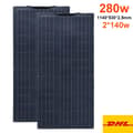Miniatyrbillede 2 af 2: Fleksibel Solpanel, 140W Effektudgang, Høj Effektivitet Design,PET 280W 2STK 140W