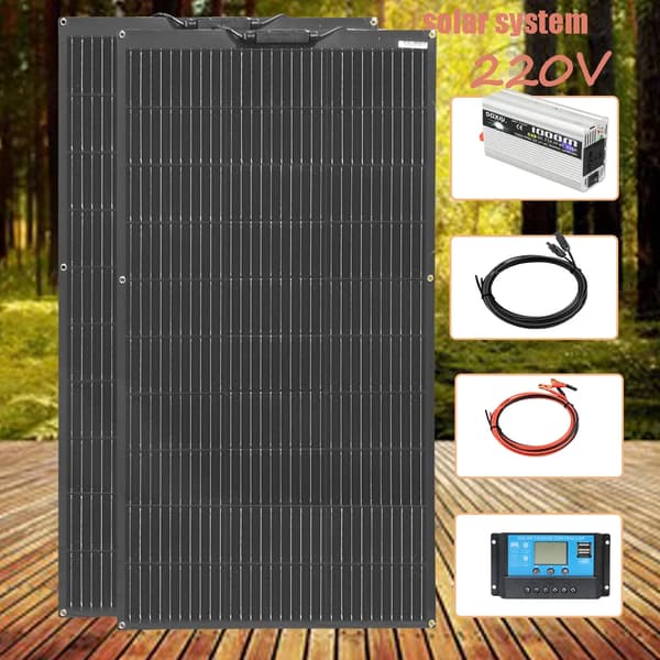 Fleksibelt solpanel kit, 100W/200W/300W/400W/500W/1000W, letvægts og holdbart,220V 200W