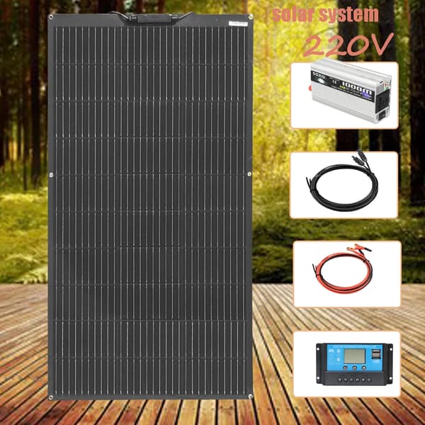 Fleksibelt solpanel kit, 100W/200W/300W/400W/500W/1000W, letvægts og holdbart,220V 100W