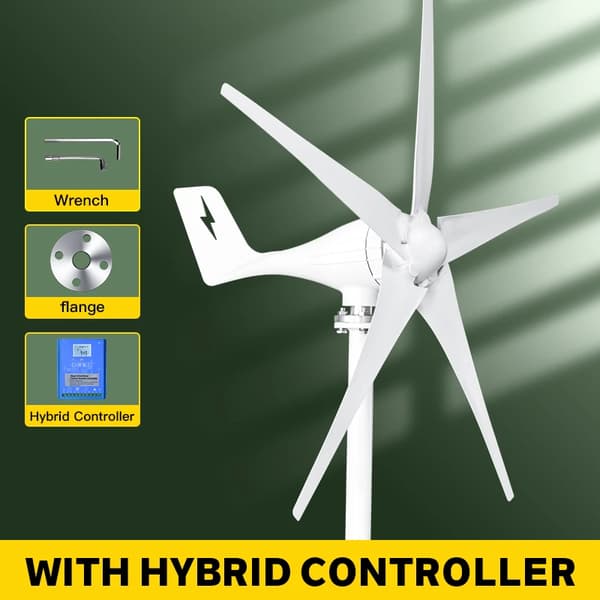 Vindturbin generator, 2000w effektutgång, fri energiproduktion,2000W, 12V, Med Hybridkontroll