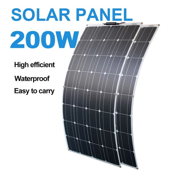 Flexibelt solpanel 100W, Hög Effektivitet 21,8%, Monokristallin PET,200W Solpanel
