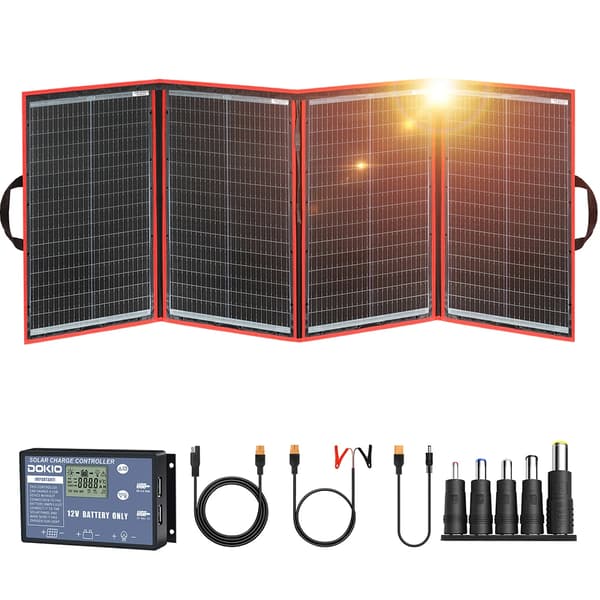 Bärbar Hopfällbar Solpanel, 18V 80W, 12V Kontroller,195W solpanelset