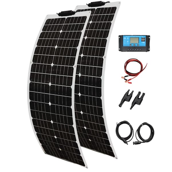 Solpanelssats, monokristallin, flexibel,100W 12V24V