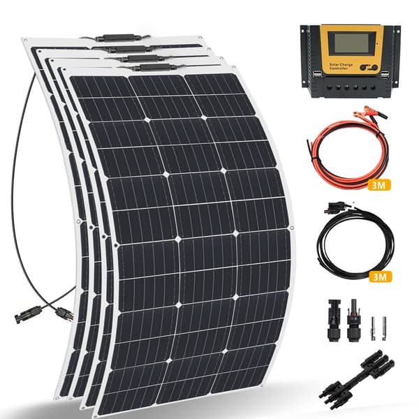 Fleksibelt solpanelkit, høj effektivitet PERC-teknologi, letvægts- og bærbart design,400W Solarkit