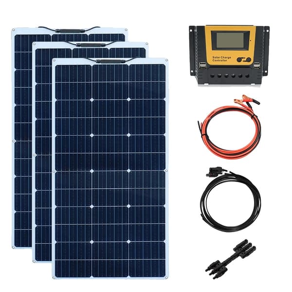Fleksibelt solpanelkit, høj effektivitet PERC-teknologi, letvægts- og bærbart design,300W Solarkit